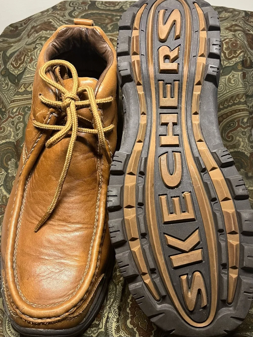 Skechers Men's Tan Chukka Lace-Up Boots -12M